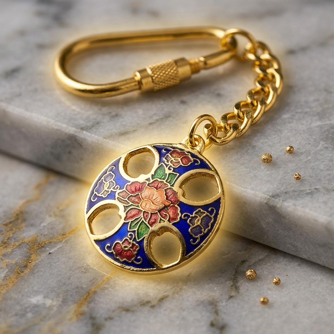 Hollow Cloisonné Enamel Key Chain